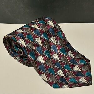 Ferracci 100% Silk Multicolor Patterned 63” Men's Tie